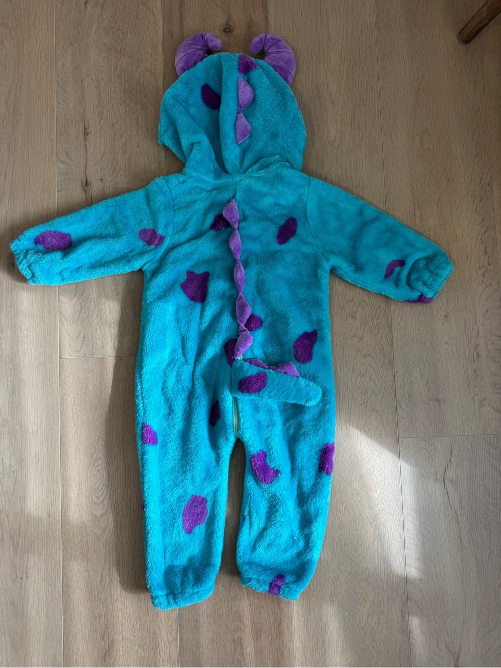 Kids Plush Monster One-Piece in Teal and Purple
